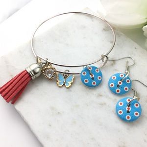 ✨ RETRO STUNNING CHARM BRACELET EARRINGS SET
